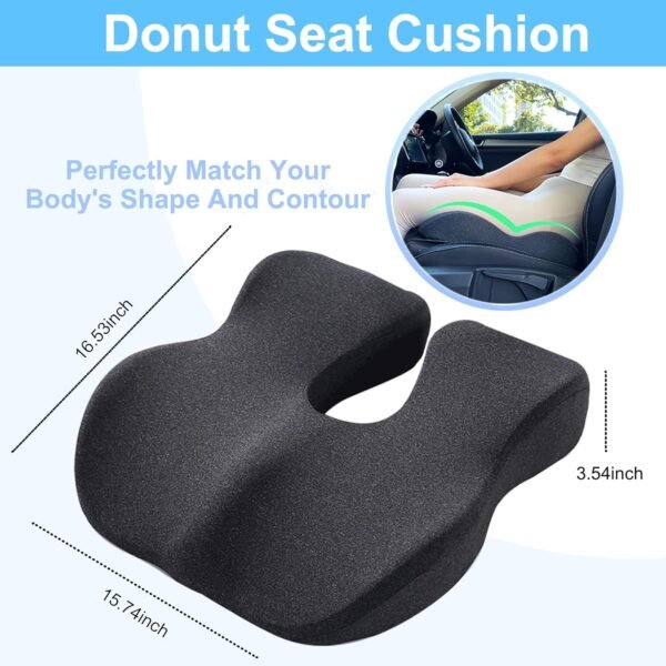 Almofada de assento para motorista de caminhão, almofada de assento de laboratório, almofada de assento de alívio de pressão de laboratório, almofada de hemorróidas, almofada de donut para dor no - Imagem 2