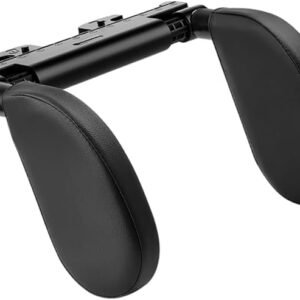 Almofada para encosto de cabeça de carro, 180° ajustável, almofada de apoio para cabeça e pescoço, encosto de cabeça para viagens de carro, adequado para diferentes alturas (preto)
