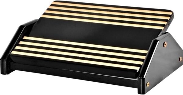 Apoio Ergonômico para Pés de Madeira Ajustável (Cor: Black Piano)