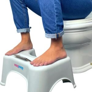 Apoio para os Pés EASYPOOP Banquinho de C cócoras para Vaso Sanitário com Suporte para Celular e Base Antiderrapante
