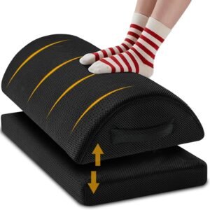 Apoio para os Pés de Espuma Viscoelástica para Sofás, Descanso para os Pés Sob a Mesa, Descanso Ergonômico para os Pés de Mesa Antiderrapante, Apoio de Pé