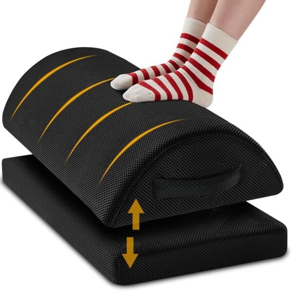Apoio para os Pés de Espuma Viscoelástica para Sofás, Descanso para os Pés Sob a Mesa, Descanso Ergonômico para os Pés de Mesa Antiderrapante, Apoio de Pé