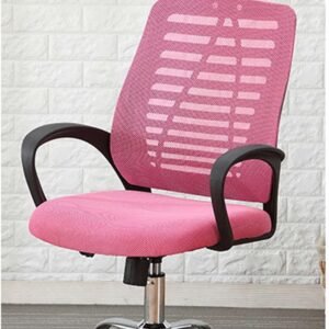 ArtsPavilion Cadeiras de mesa de escritório em casa, cadeira de escritório de malha ergonômica, cadeira de mesa de computador com encosto alto com encosto de cabeça ajustável e suporte lombar rosa