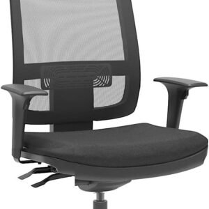 Cadeira Brizza Presidente Plaxmetal Apoio de Cabeça e Encosto em Tela Mesh Assento Poliéster Braços 3D Back System