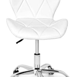 Cadeira Escritório Com Rodas Slim Vegas Base Giratória Estofada Branco