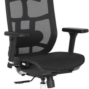 Cadeira Escritório Ergonomica DT3 Diana + em Mesh Vidartex™, apoio cabeça 3D, braços 3D+, Assento deslizante, apoio lombar manual 2D, suporta até 130kg e altura máx.1,95m (Black)