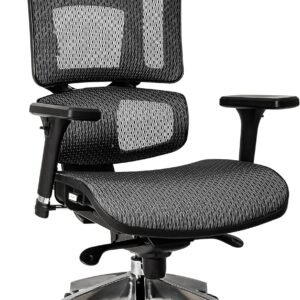Cadeira Escritório Ergonomica DT3 Helora com revestimento Mesh Vidartex™, apoio de cabeça 3D, braços 3D, apoio lombar+ajuste na altura do encosto, suporta até 150kg e altura máx. de 1,90m