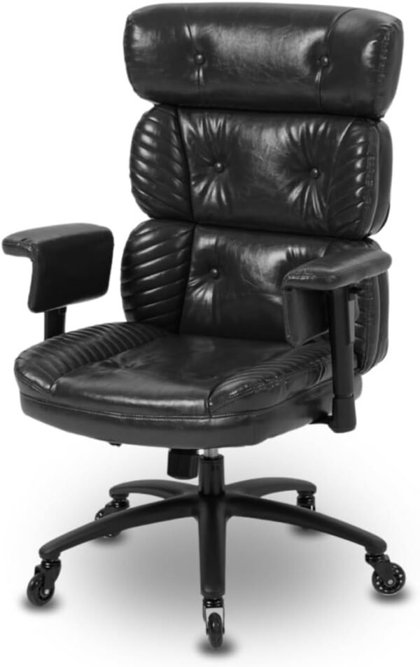 Cadeira Escritório Ergonômica Preta – Design Moderno com Encosto Curvado e Suporte Lombar – Altura Ajustável, Inclinação e Rodízios Reforçados – Montagem Fácil – Yamasoro