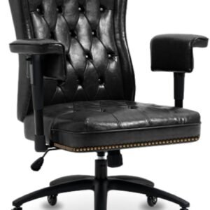 Cadeira Escritório Ergonômica Preta – Suporte Lombar, Altura e Inclinação Ajustáveis – Estofamento Confortável e Rodízios Reforçados – Design Moderno – Yamasoro