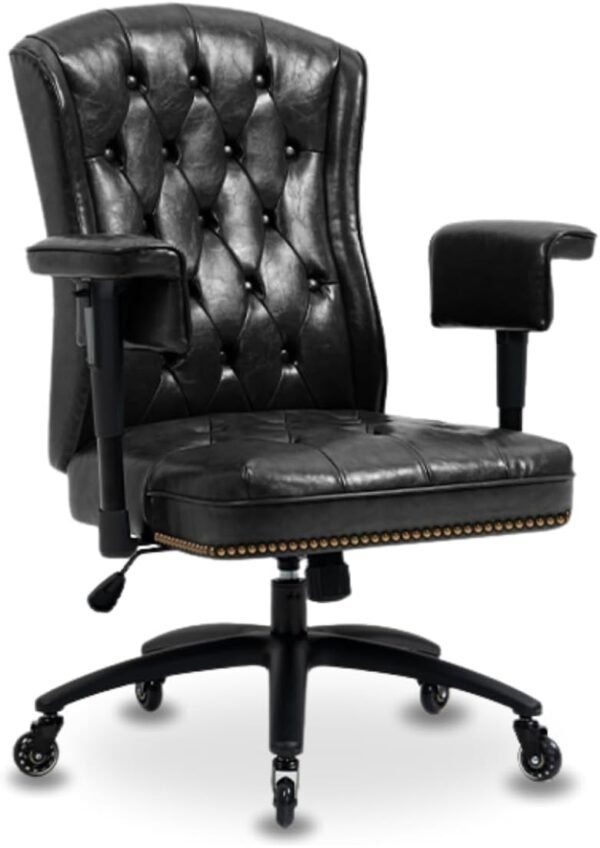 Cadeira Escritório Ergonômica Preta – Suporte Lombar, Altura e Inclinação Ajustáveis – Estofamento Confortável e Rodízios Reforçados – Design Moderno – Yamasoro