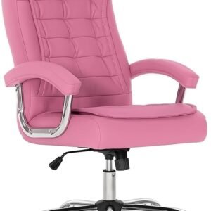 Cadeira Escritório Presidente Confortavel Ergonomica Grande (Rosa)