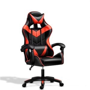 Cadeira Gamer, Escritório, Confortável Ômega (Vermelha/Preta)