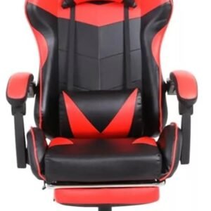 Cadeira Gamer Escritório Reclinável Giratória Apoio Para Pés Cor: Vermelho