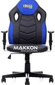Cadeira Gamer Infantil Preta com Azul MK-861 - Makkon