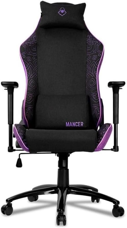 Cadeira Gamer Mancer Tyr C | Espuma Moldada | Braço 3D | Tecido | Preto e Roxo | MCR-TRC-FB - Imagem 2