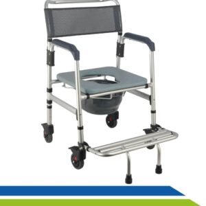 Cadeira de Banho Higiênica em Alumínio Dobrável Desmontável Idoso Adulto até 135kg Hidrolight Prata