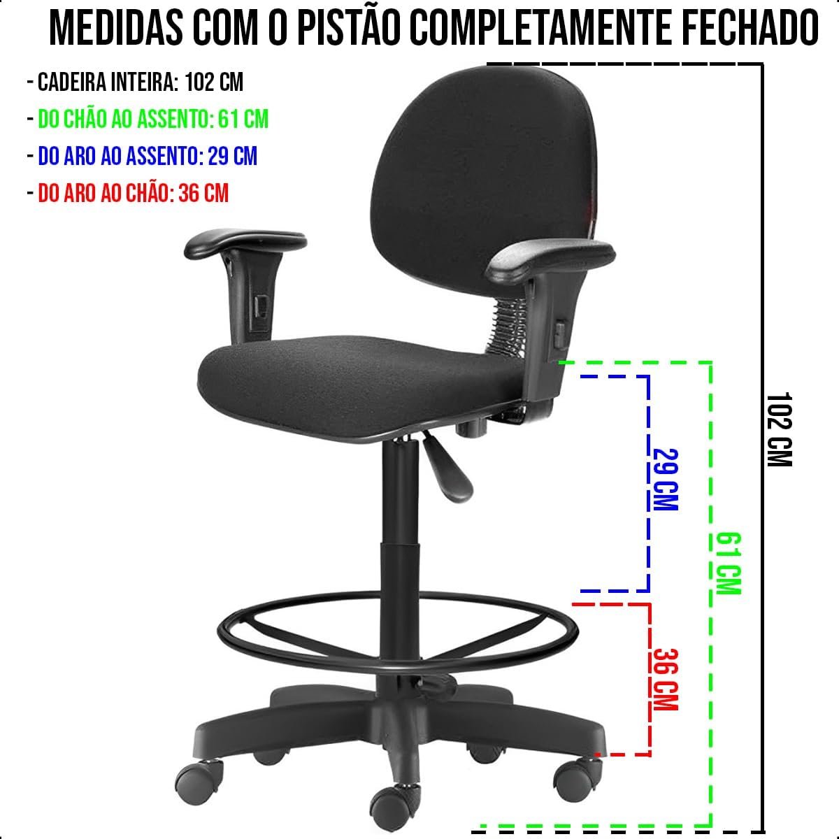 Cadeira de Escritório Caixa Alta Executiva Cinza com Rodízio, Braço e Aro – Confortável, Ergonômica e Moderna - Imagem 2