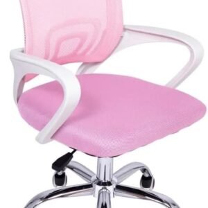 Cadeira de escritório de malha ergonômica giratória(Rosa)