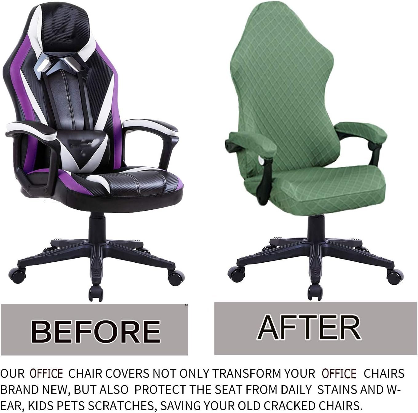 Deisy Dee Sem cadeira, apenas capas de cadeira de jogos, capas elásticas de poliéster para cadeira de corrida reclinável - Imagem 2