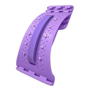 Fecadou Aliviador de Costas - Suporte Massageador Para Coluna Vertebral - Alongador e Massageador Lombar Ajustável em 4 Níveis para o Treino, o Sono, Pilates, Yoga, Estúdio, Carro, a Casa, a
