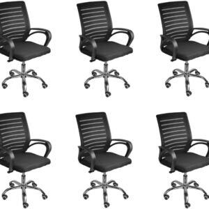 Kit 6 Cadeiras de Escritório Secretaria Diretor Roma Ergonômica