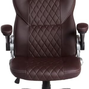 MAX RACER - Cadeira Gamer Storm Master - Cadeira com Design Anatômico de Escritório Reclinável, Poltronas para Home Office - Até 100kg, Braços Reguláveis, Giratória, Inclinação 12 Graus - Marrom