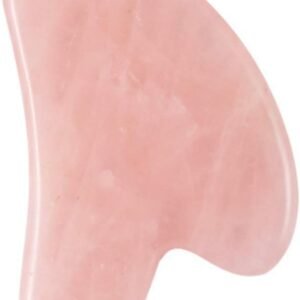 Massageador guasha, Romacci Guasha de pedra de quartzo rosa natural facial rosto pescoço massageador corpo gua sha