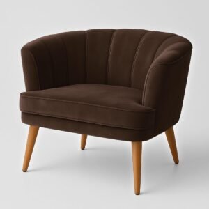 Poltrona Cadeira Decorativa para Sala de Espera Recepção Resistente Ergônomica MOBLAN decor (Marrom)