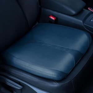 QYILAY Almofada de assento de couro com espuma viscoelástica de carro para pessoas curtas dirigindo, quadril (cóccix/cóccix) e almofadas de bumbum para alívio da dor nas costas, para caminhão, SUV,