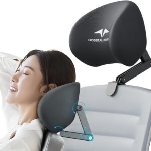 Quincry Acessório de encosto de cabeça para cadeira de escritório, apoio de cabeça de cadeira anexável, suporte de pescoço para cadeira de mesa, almofada de cabeça de esponja elástica, altura e ângulo