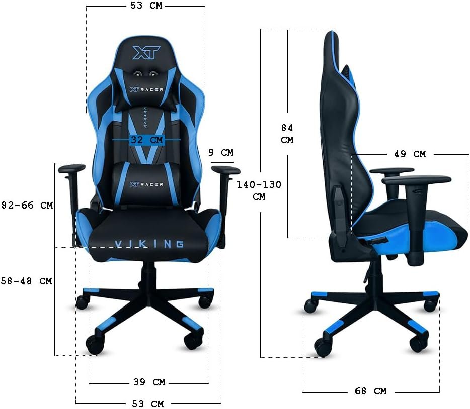 XT Racer, Cadeira Gamer XT Racer Viking Series Cor:Preto e Azul - Imagem 2