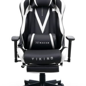 XT Racer, Cadeira Gamer XT Racer Viking Series com Apoio de Pernas Cor:Preto e Branco