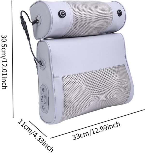 YWJLQH Massageador de coluna cervical, suporte lombar aquecido, travesseiro lombar, massageador de pescoço e ombro, travesseiro para casa - Imagem 2