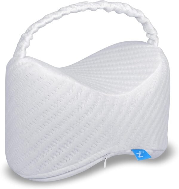 Z Pass Sleep Travesseiro de Joelho Nasa Apoio de Pernas para Coluna Alinhada com alça confortável para fixar na perna D50 - Branco