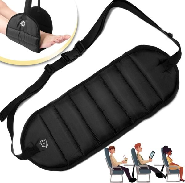 ZOKLU Apoio para os pés de avião para viagem – suporte de rede para perna de voo para evitar dores nas costas, pernas, joelhos, quadril e rigidez – Acessórios portáteis de viagem com altura ajustável