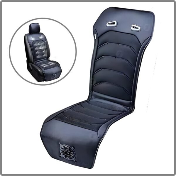 ZONETECH Almofada de resfriamento para assento de carro - Almofada térmica para massageador automotivo confortável preta de 12 V - circulação de ar condicionado para clima quente - Imagem 2