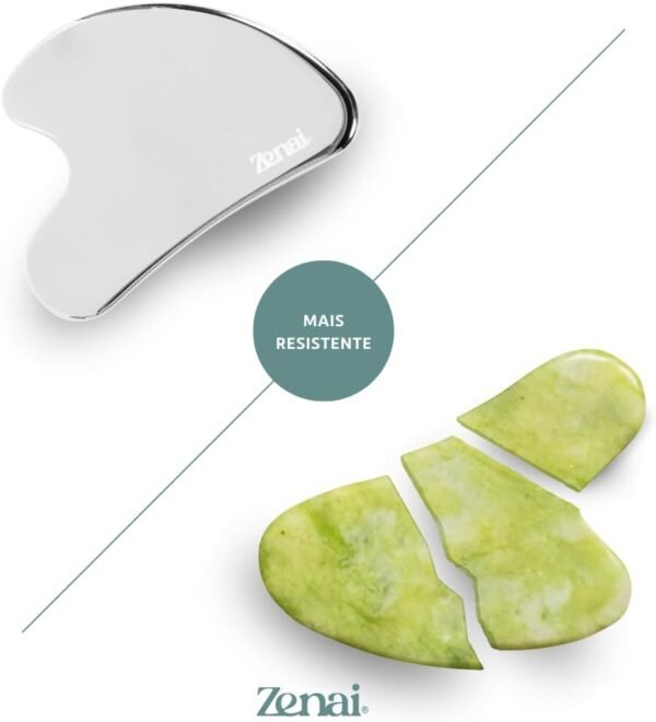 Zenai - Gua Sha Inox Massageador Facial para Massagem Lifting Drenagem Rosto - Imagem 2
