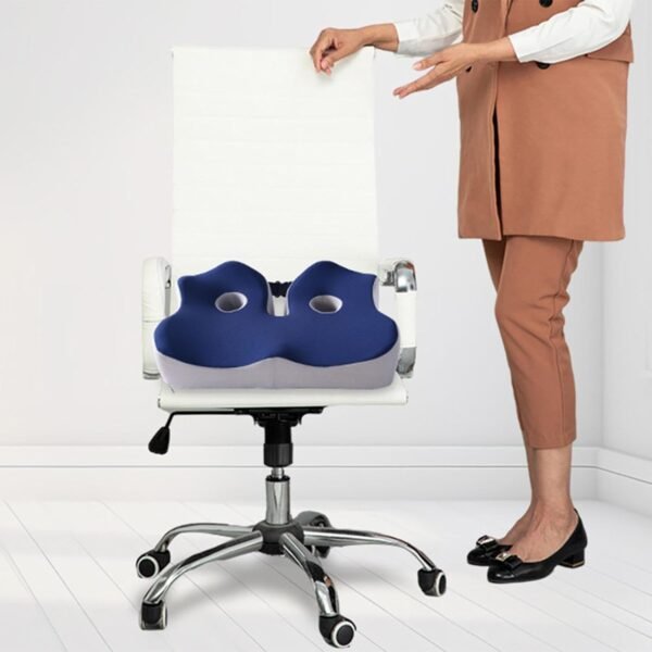 Zialofi Almofada de Assento com Design Ergonômico para Cóccix, Azul Acinzentado - Imagem 5