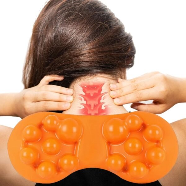 menolana Travesseiro de cintura travesseiro massageador cervical manual de tecido profundo laranja pescoço e ombro massageador massagem cervical para spa piso, estilo B - Imagem 4