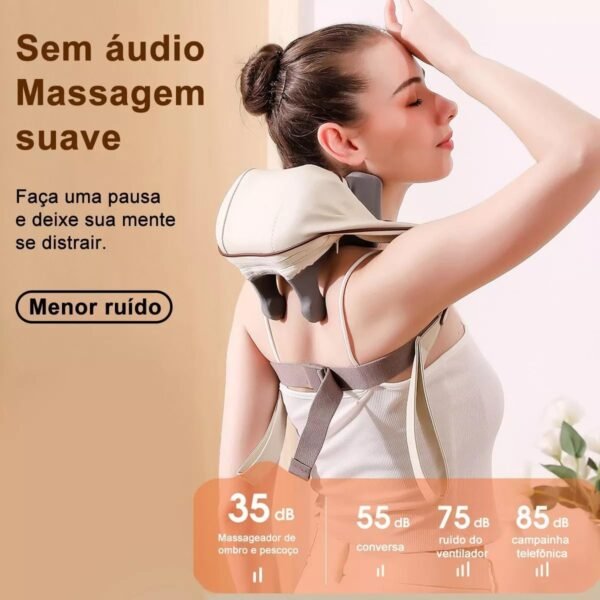 Aparelho Massagem Pescoço Ombros Terapêutica Portátil Recarregável - Imagem 4