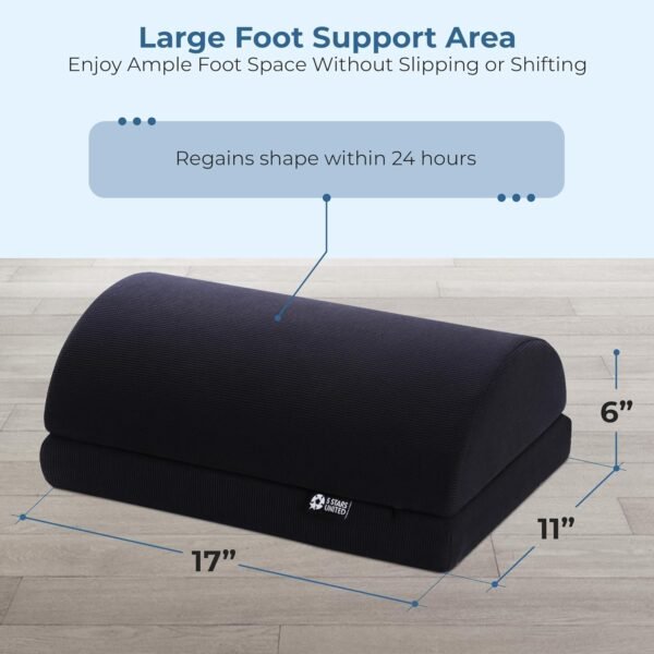 Apoio para os pés embaixo da mesa no trabalho – apoio para os pés de espuma ajustável para escritório e casa – banqueta ergonômica para os pés para jogos e cadeiras de computador – - Imagem 6