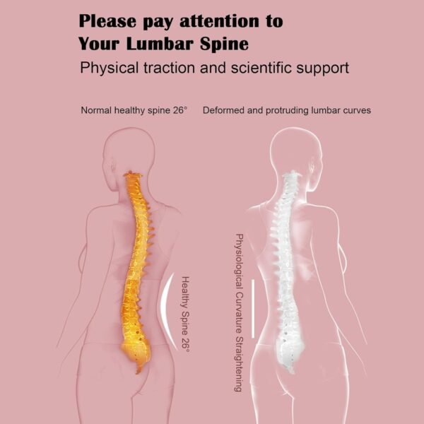 Alongador de para Costas - Suporte Lombar Para Alívio De Dores - Alongador e Massageador Lombar Ajustável em 4 Níveis para o Treino, o Sono, Pilates, Yoga, Estúdio, Carro, a Casa, a Viagem e a - Imagem 6