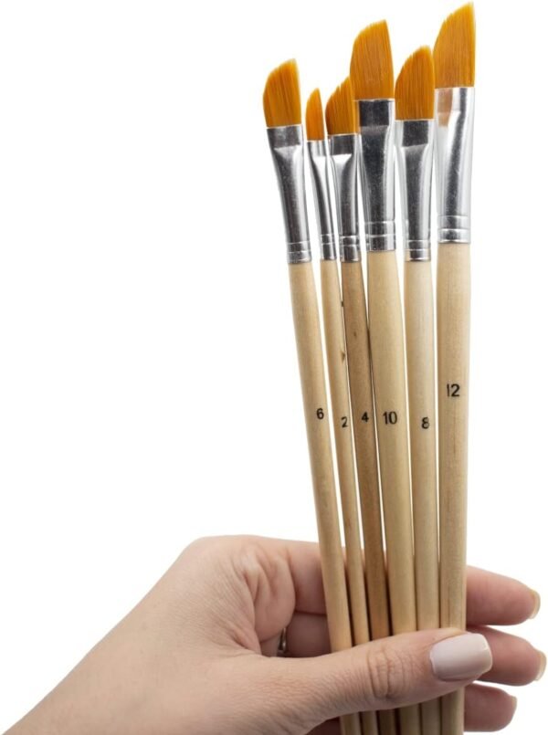 Bee Unique Kit de 6 Pincéis Chanfrados - Wood Collection, 174414 - Imagem 3