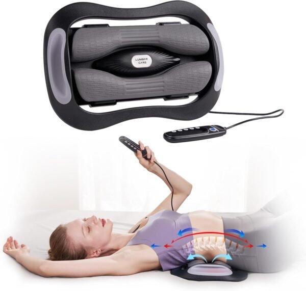 ALPHAY Dispositivo Elétrico De Tração Lombar, Dispositivo De Tração Lombar Com Alongamento Dinâmico, 3 Níveis De Vibração E Terapia Térmica, Alívio Da Dor Lombar
