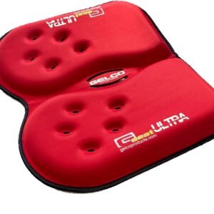 Almofada de assento GSeat Ultra ortopédica de gel e espuma – para cóccix, costas, cóccix, próstata, pós-natal e ciática dor/desconforto – escritório, carro, cadeira, viagem (vermelho cardeal)