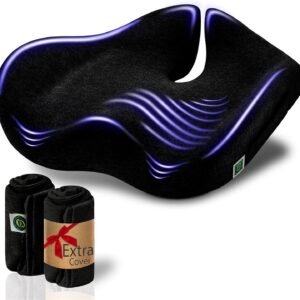 Almofada de assento de alívio de pressão para dor no cóccix – X almofada grande para cadeira de escritório para bumbum, dor nas costas, cóccix e ciática. Almofadas de assento de espuma de memória para