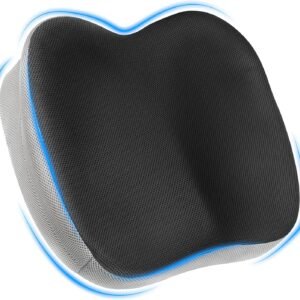 Almofada de assento de carro, almofada ergonômica de espuma viscoelástica para alívio da dor ciática, almofada de assento de condução maior para motoristas curtos em viagens longas - almofada de