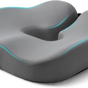 Almofada de donut para dor no cóccix e alívio de hemorroidas – Almofada de assento de cóccix para ciática, pós-parto, pressão sentada – espuma viscoelástica densa para suporte de pelúcia – ajustável