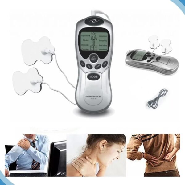 Aparelho Fisioterapia Tens e Fes 12 Eletrodos Portátil Choque Massagem Digital Therapy Machine Massageador Acupuntura Pulso Elétrico Rpg Eletroestimulador Eletroterapia Choquinho Muscular - Imagem 2