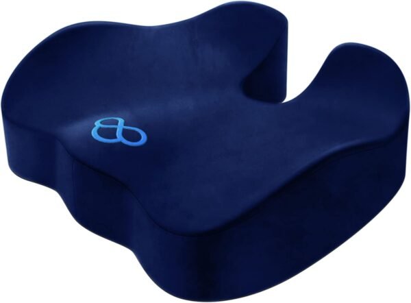 BlissTrends Almofada de assento, almofadas de espuma viscoelástica de 13 cm de espessura para alívio de pressão, dor no cóccix, ciática e alívio de dores nas costas para cadeiras de escritório (azul)